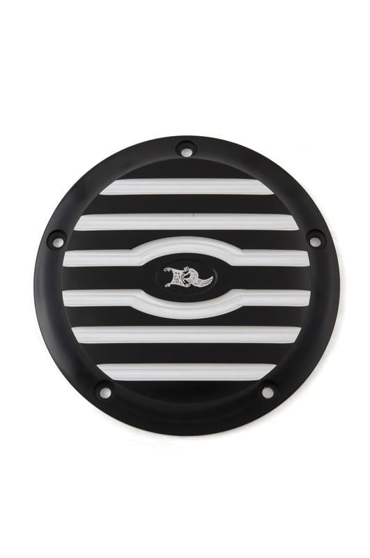 Ribbed Derby Cover, 5-Hole, Black Machine Cut
